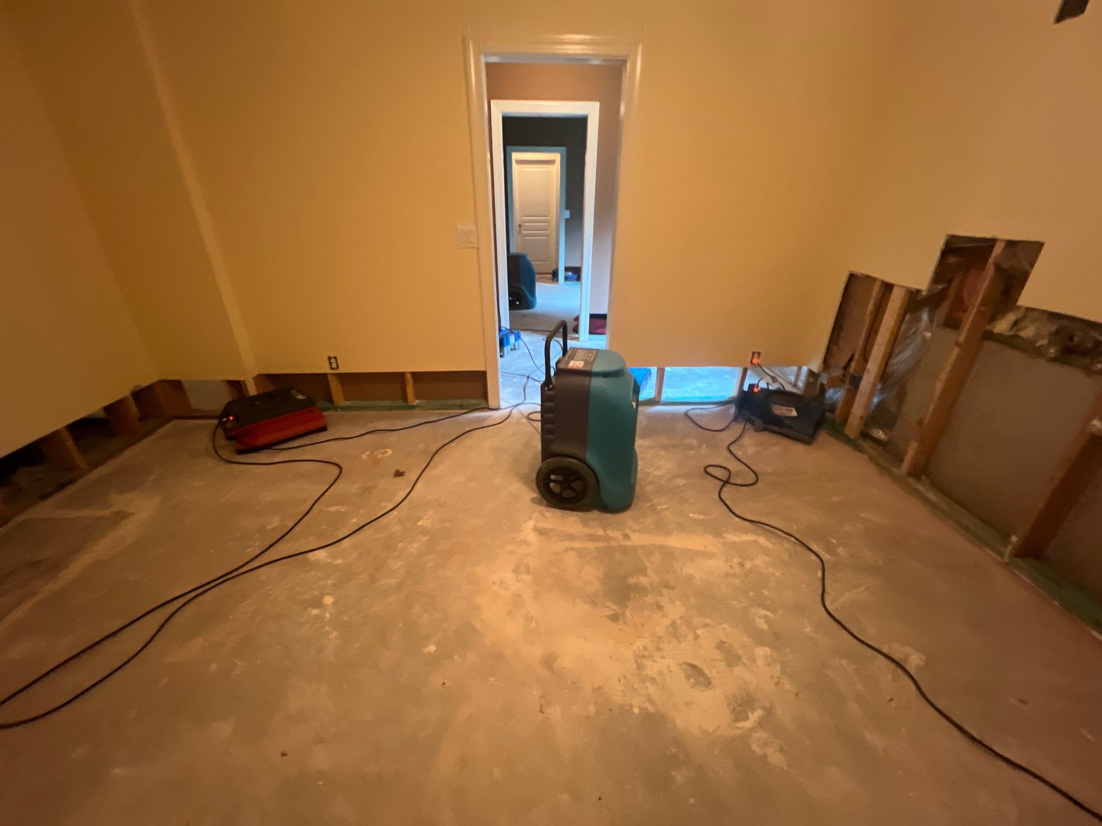 Basement water damage before after comparison — Marietta, GA, Estate Solutions