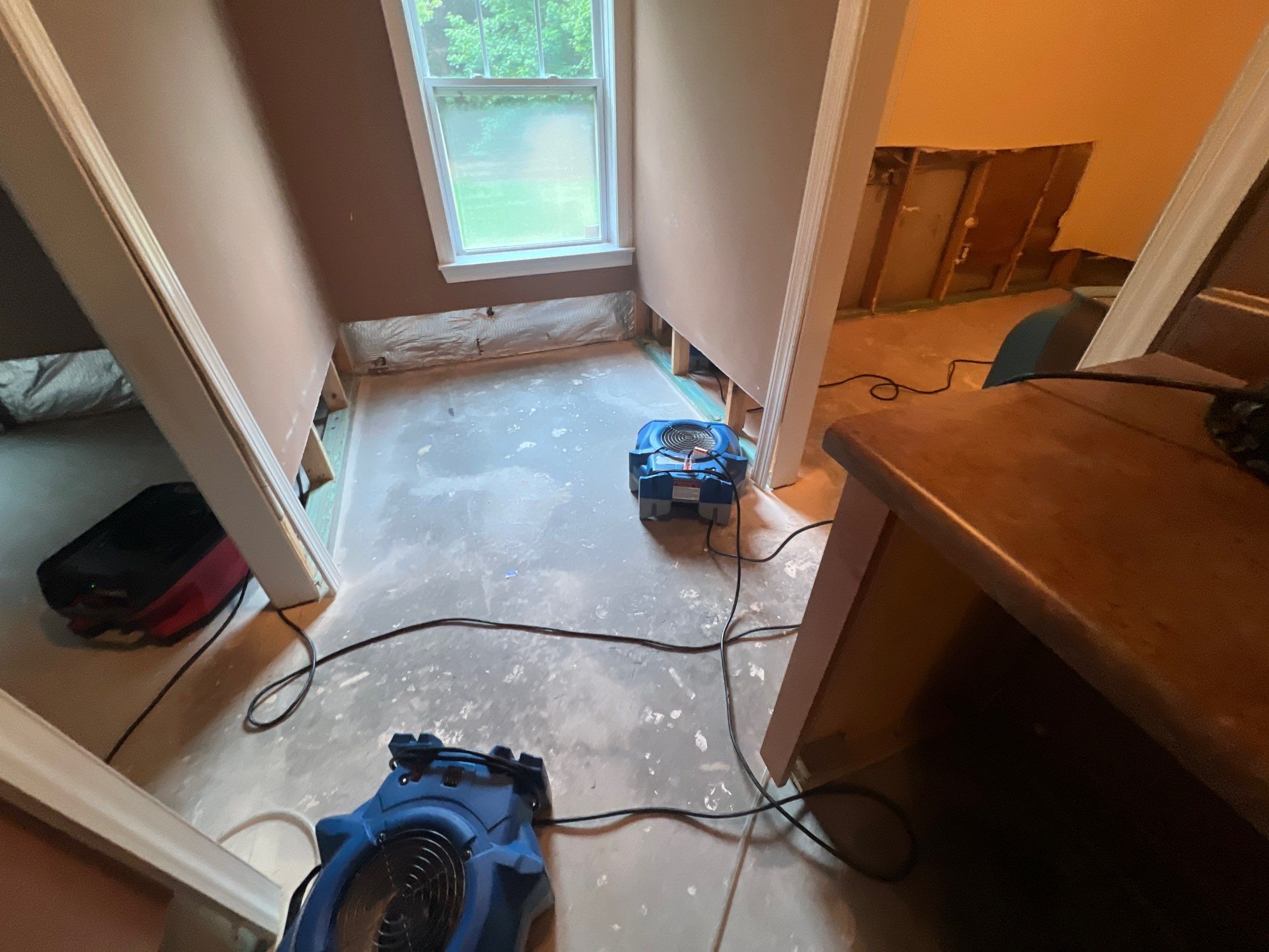 Basement water damage during subfloor — Marietta, GA, Estate Solutions