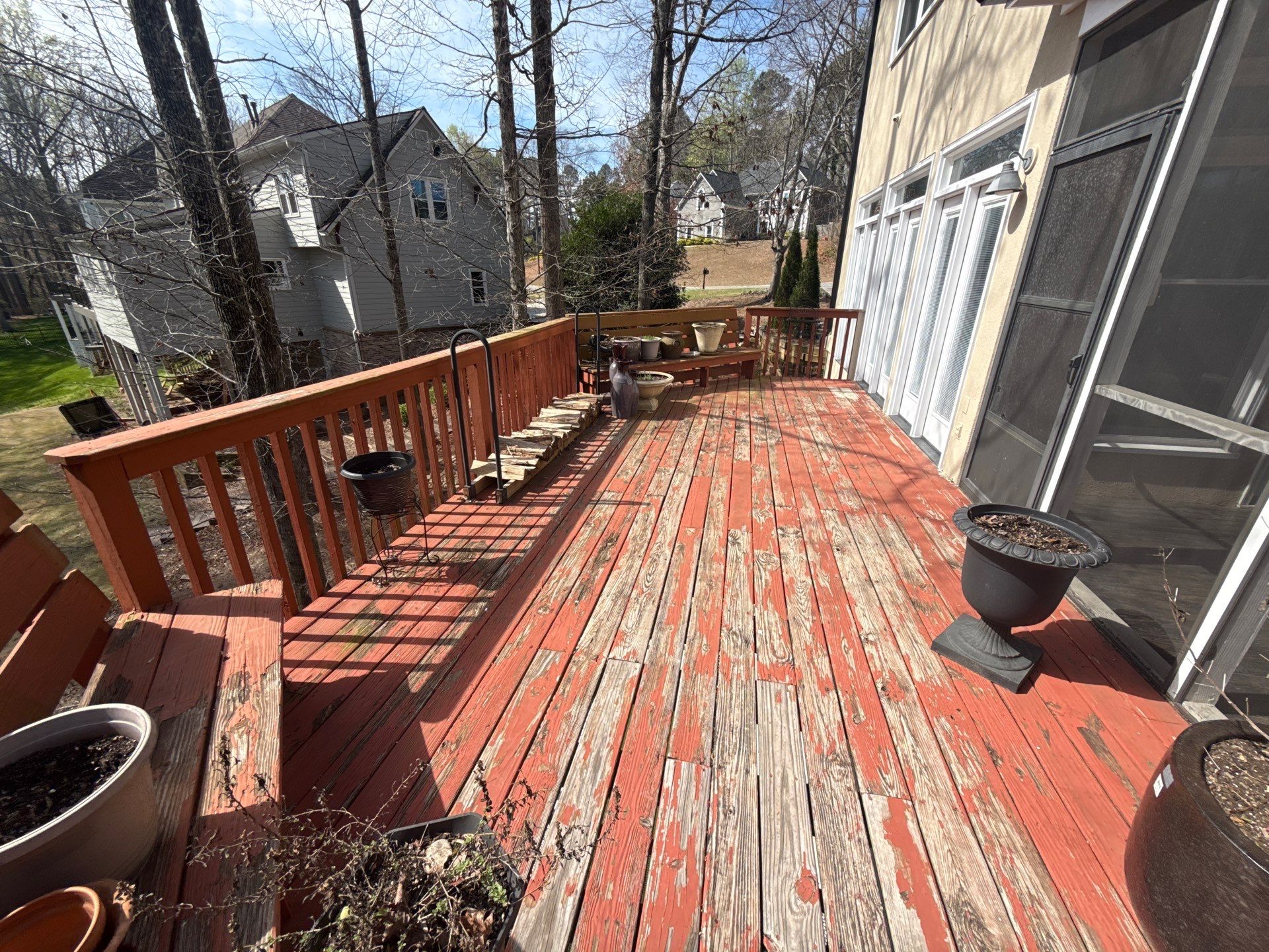 Deck refinishing complete — Marietta, GA, Estate Solutions